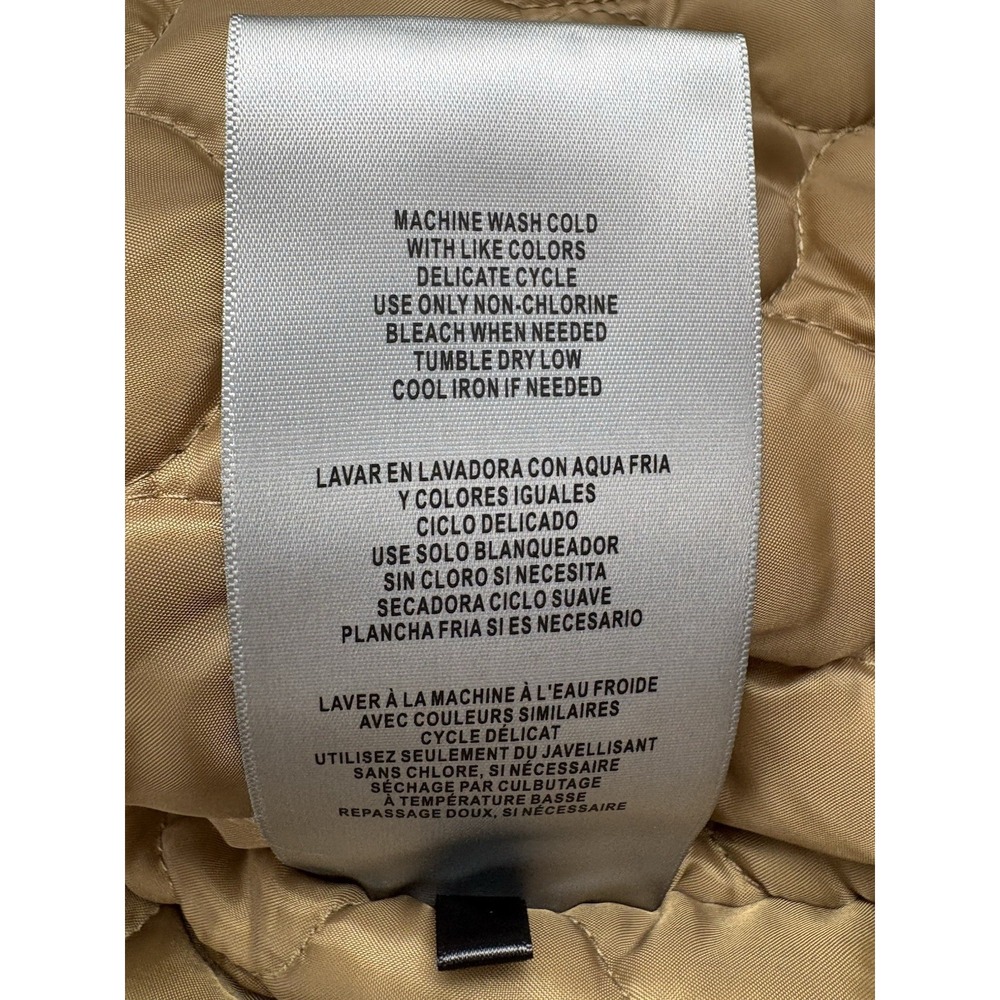 NWT Levis Lined Hooded Tan Quilted Parka Jacket Women's Small - Picture 8 of 16